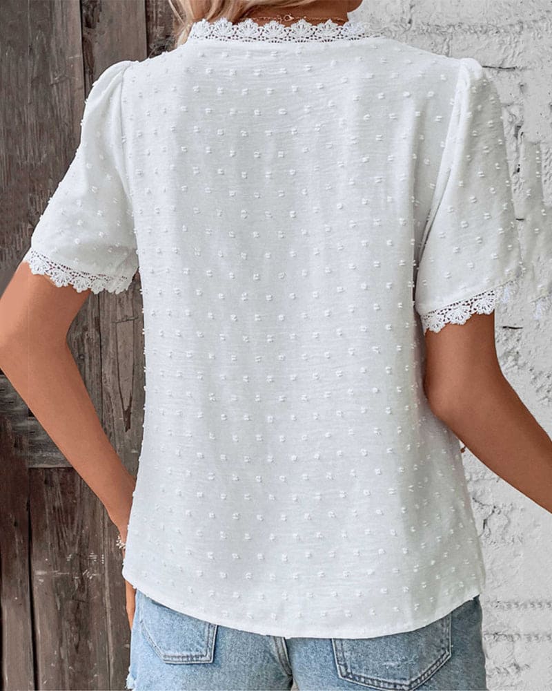 Elegant Hvid Bluse til Dames