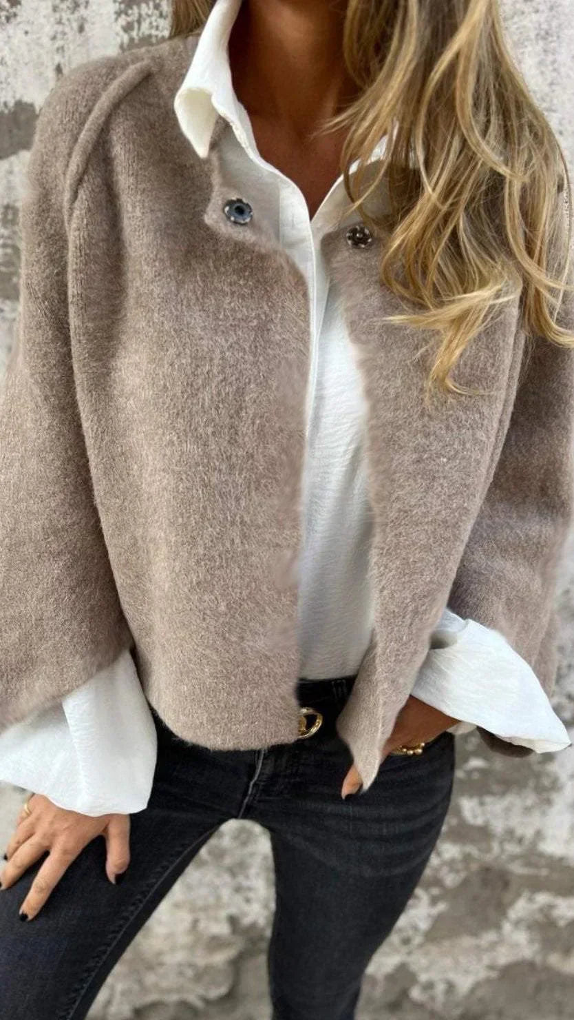 Elegant Kort Uldjakke Dame