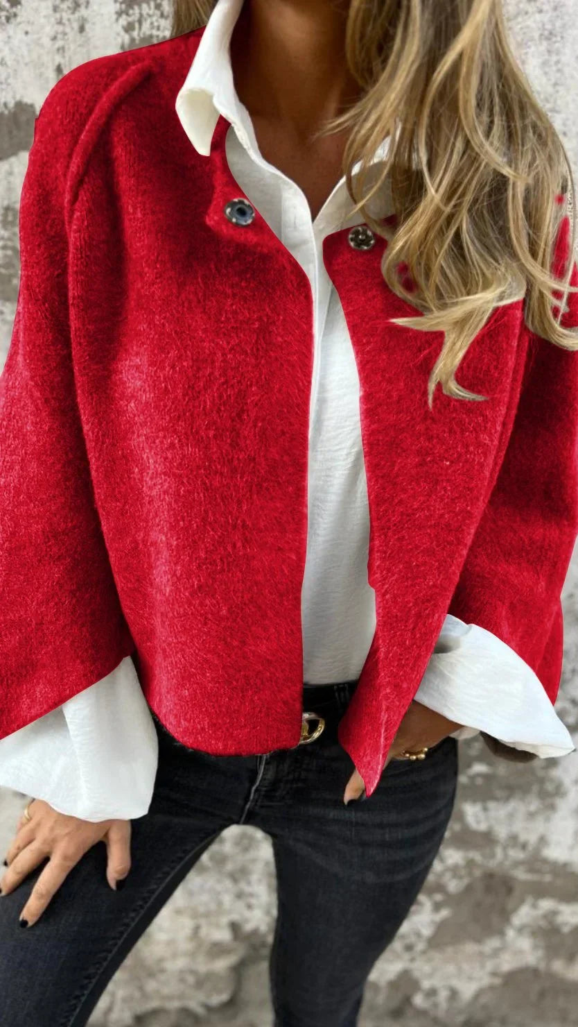 Elegant Kort Uldjakke Dame