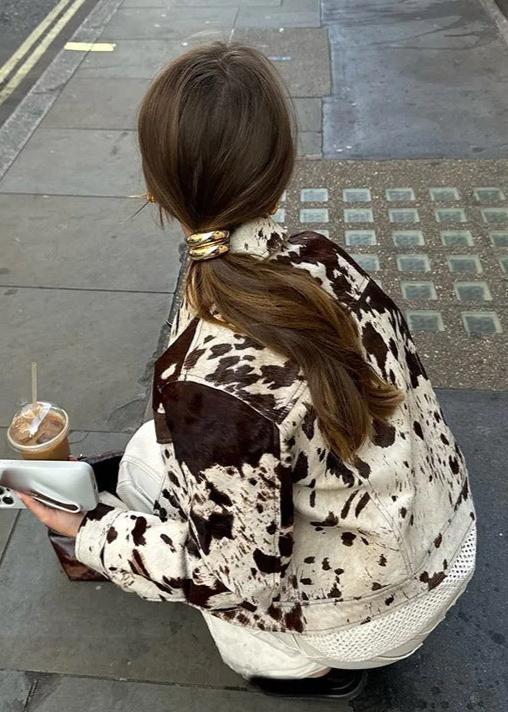 Kvinde Denimjakke – Ko-print med Dristig Stil