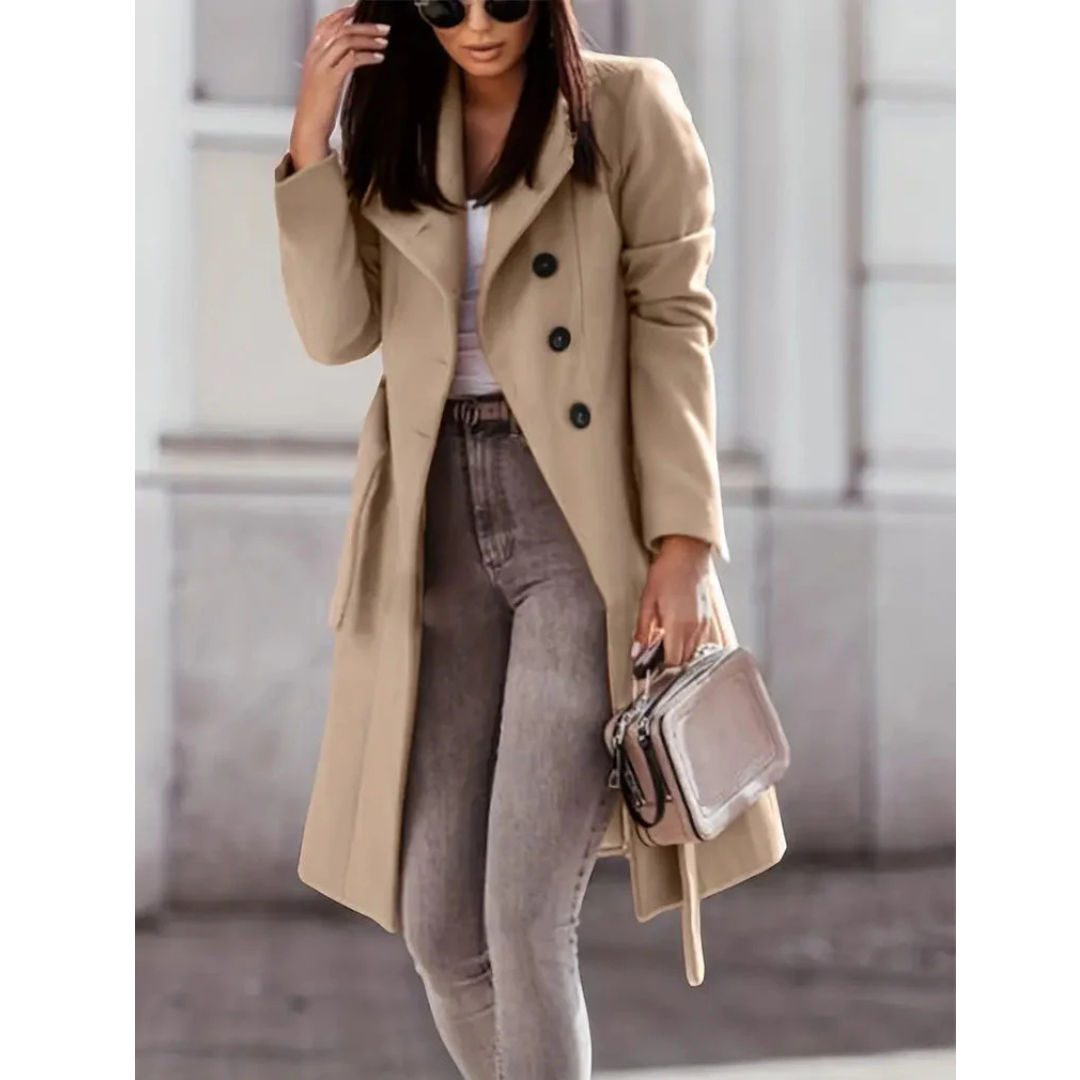 Lang Varm Trenchcoat til Kvinder