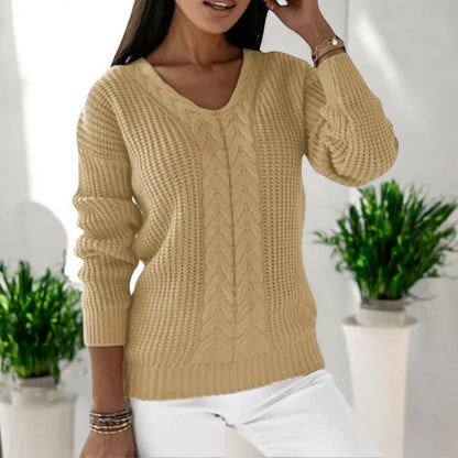 Strikket V-hals Sweater