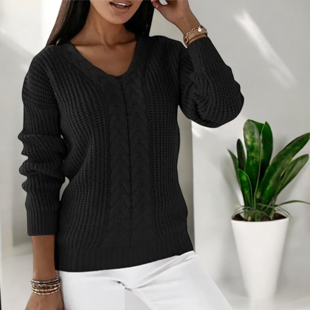 Strikket V-hals Sweater