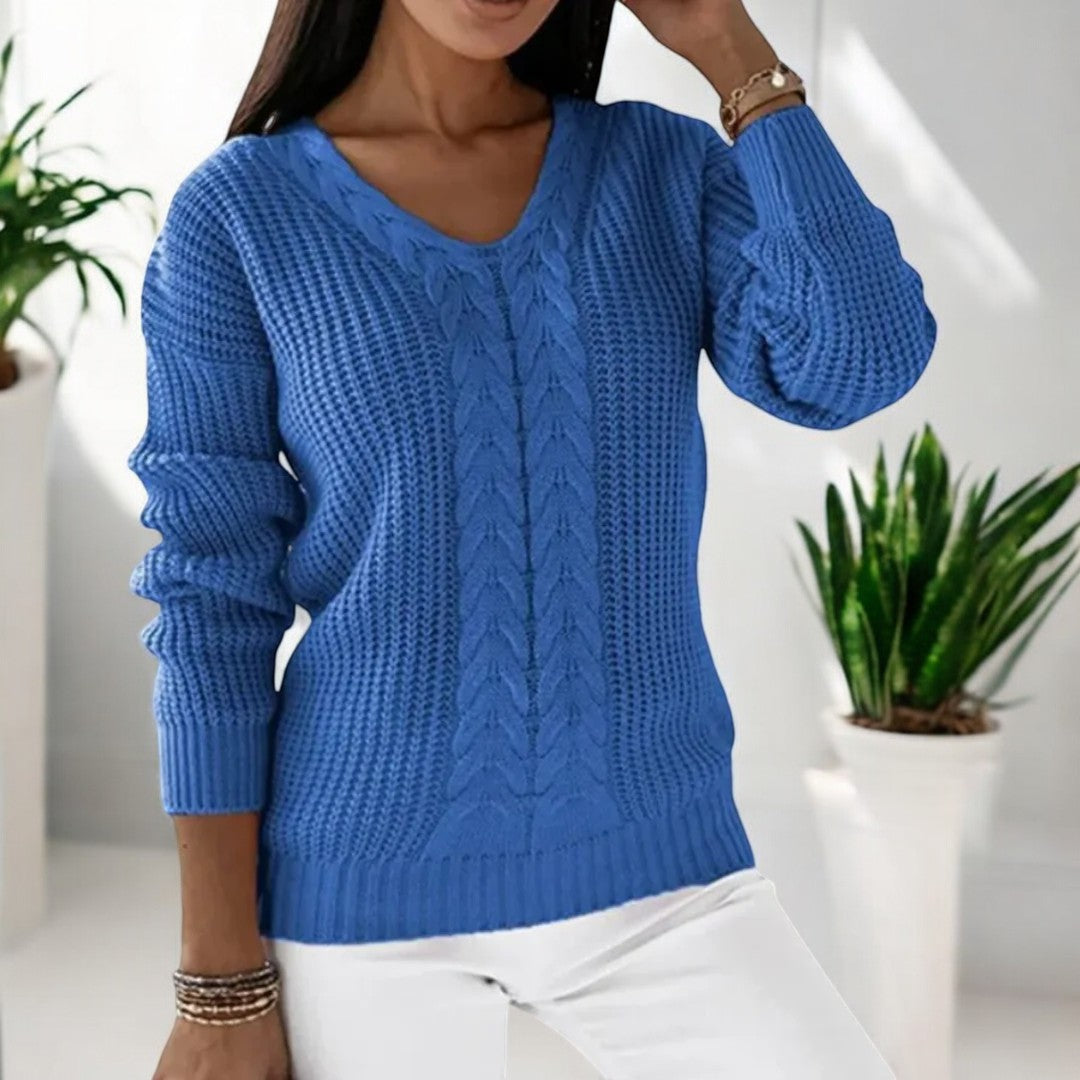 Strikket V-hals Sweater