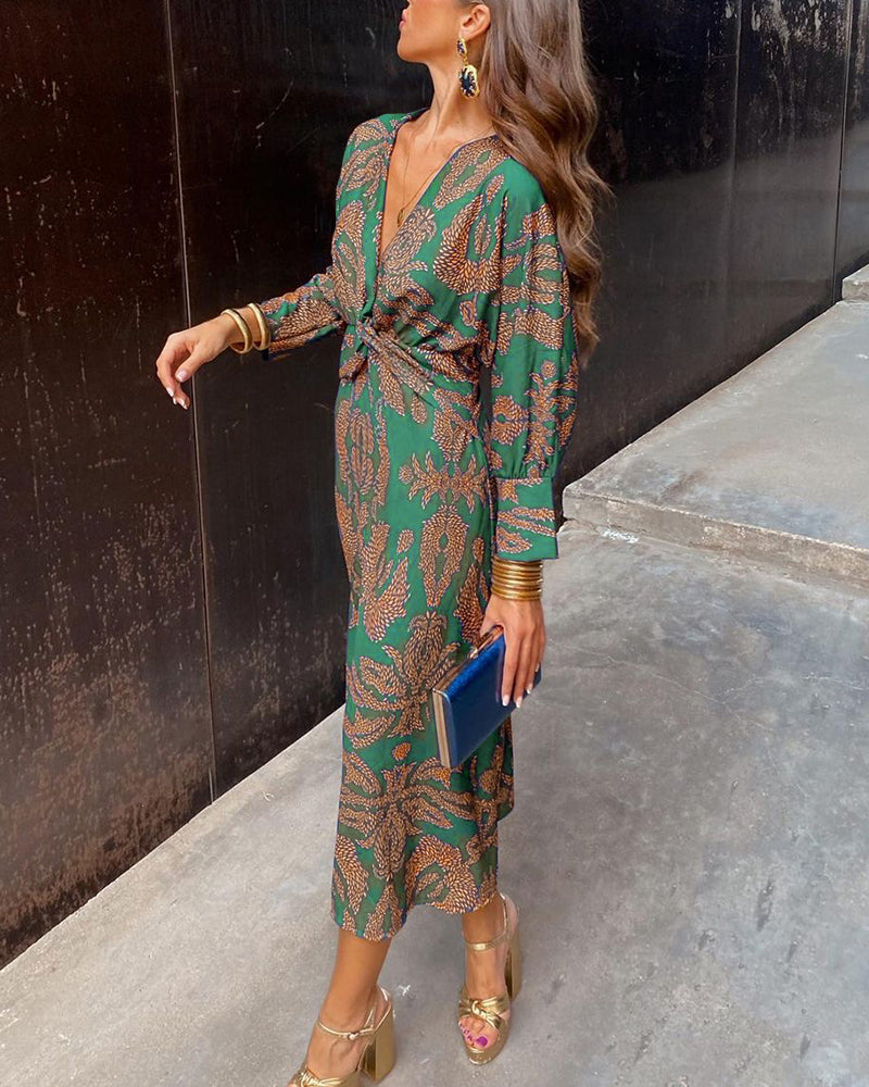 Boho wrap-kjole til kvinder med lange ærmer - ubesværet elegance