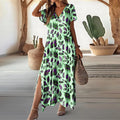Dame Sommerkjole – Midi med Bladprint