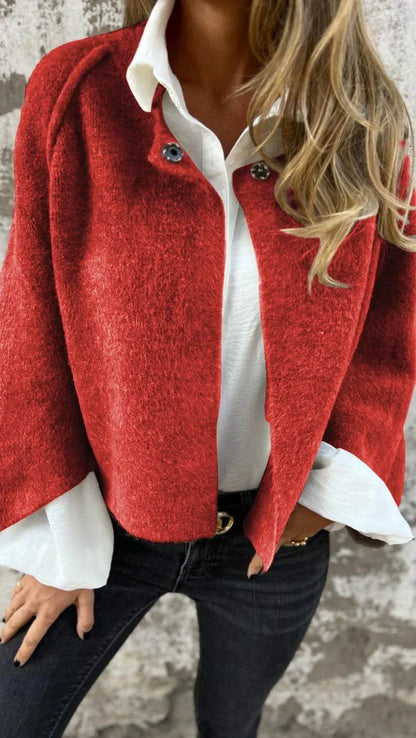 Elegant Kort Uldjakke Dame