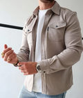 Fritidsovershirt til mænd - langærmet skjortejakke med knapper