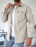 Fritidsovershirt til mænd - langærmet skjortejakke med knapper