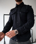 Fritidsovershirt til mænd - langærmet skjortejakke med knapper