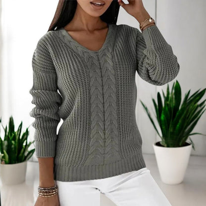 Strikket V-hals Sweater