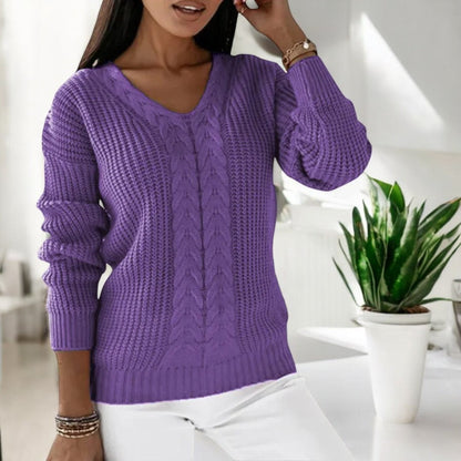 Strikket V-hals Sweater