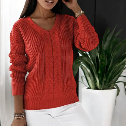 Strikket V-hals Sweater